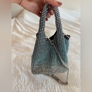 Forever 21 Silver Crystal Mini Shoulder Bag